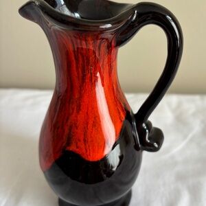 Vintage Evangeline Canuck Pottery, Orange Drip Glaze 5.5"